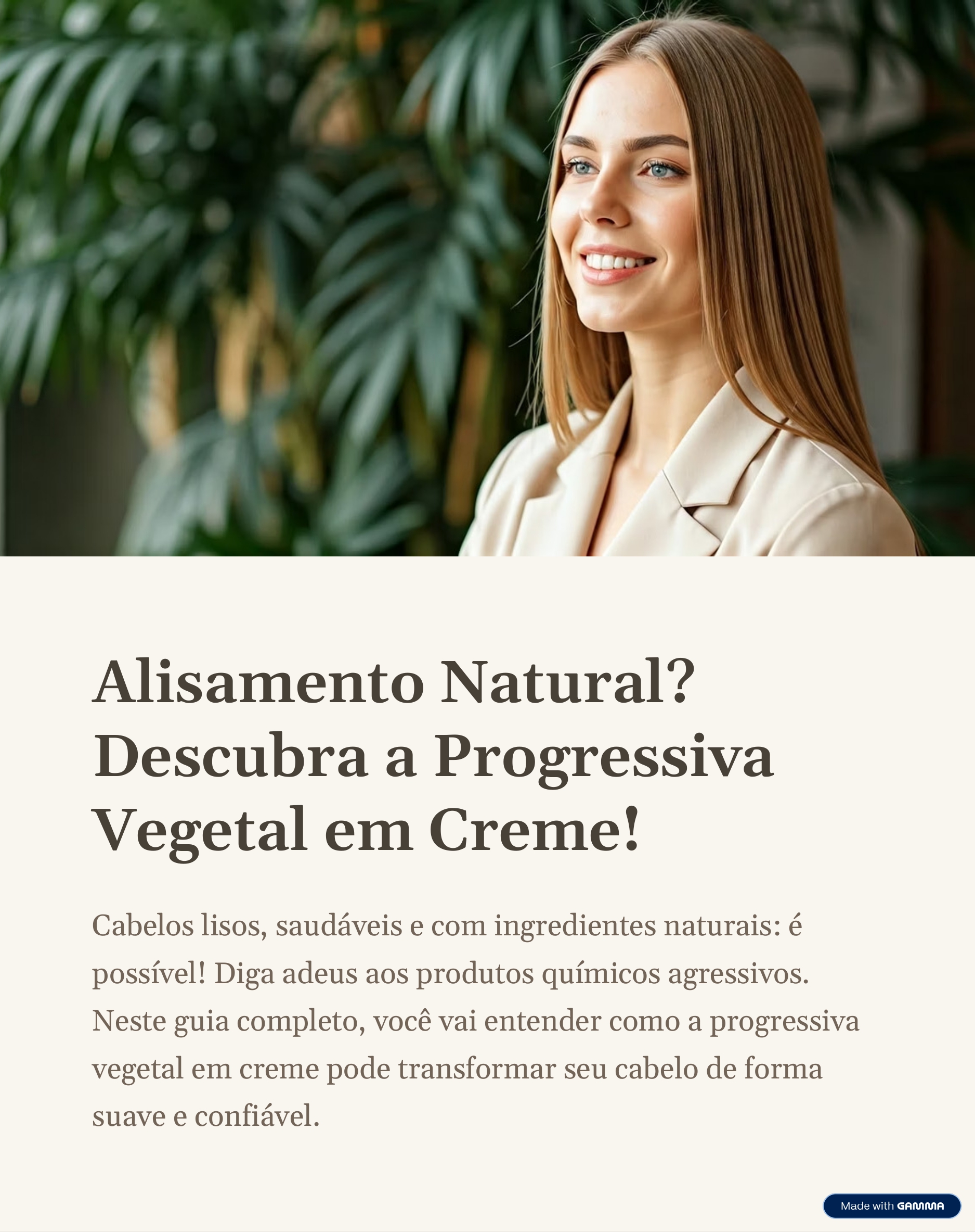 Alisamento natural com progressiva vegetal em creme: alternativa saudável para cabelos lisos sem químicos agressivos. Guia completo de uso e benefícios.